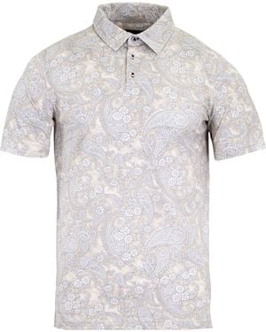 lords of harlech Neutrals Pietro Paisley Romance Polo Shirt - Grey