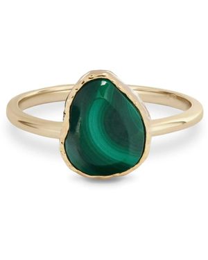 Zohreh V. Jewellery Malachite Pebble Ring 9K - Green