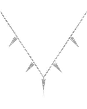 Genevieve Collection 18K Triangle Shape Diamond Necklace Choker - Metallic