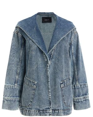 2Be4A Hooded Denim Jacket - Blue