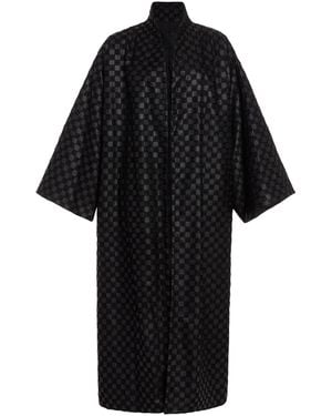 Niran Jenna Pleather Kimono Coat - Black