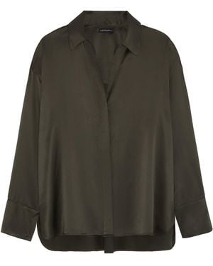 The Summer Edit Audrey Oversized Silk Shirt - Green