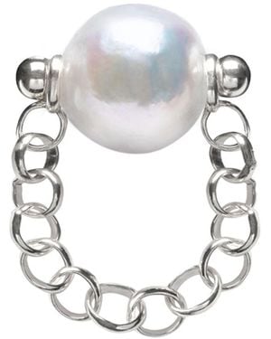 Ora Pearls Auria Pearl Chain Ring - Metallic