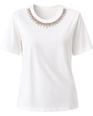 Exquise Sunny Embellished T-Shirt - White