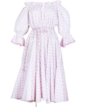 Lisa The Label Pyjama Baby Doll Dress Spot Cotton - Purple