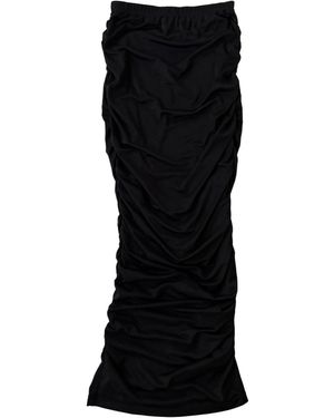 Circular Path Ruched Skirt - Black