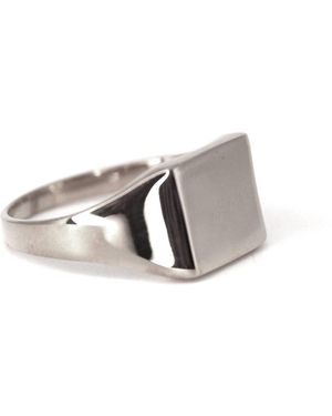 VicStoneNYC Fine Jewelry Sterling Bold Square Signet Ring - Grey