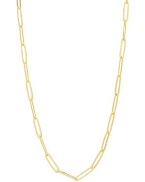 Spero London Large Rectangular Sterling Chain Necklace - Metallic