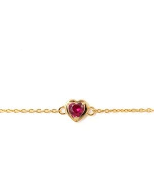 Belinda Jewelz Ruby Heart Bolo Bracelet - Pink