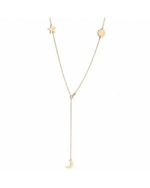 Silver Moon Full Moon Sterling Necklace - Metallic