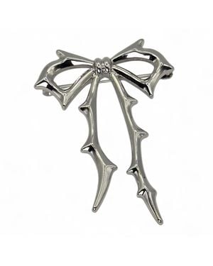 Jagged Halo Jewelry Carrie Bow Brooch - Metallic