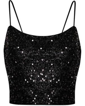 Elsava Nox Sequin Top - Black