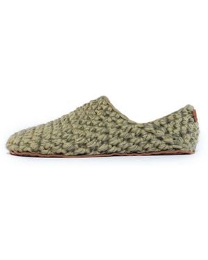 Kingdom of Wow Artisan Made Wool Slippers For - Green