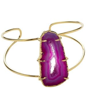 YAA YAA LONDON Summer Love Magenta Pink Gemstone Cuff Bracelet - Purple