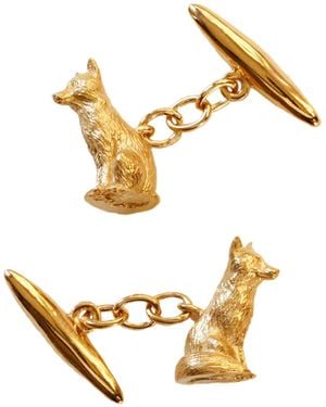 Lee Renee Fox Cufflinks – Sitting - Metallic