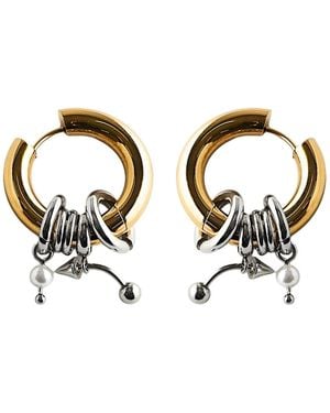 Kirei Voltage Earrings – Stainless Steel & Shell Pearl - Metallic