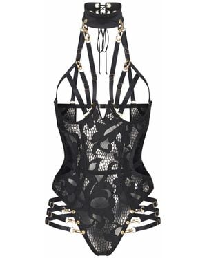 Lunatic Femme Déjà Vu Cupless Bodysuit With Harness - Black