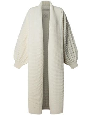The Extreme Collection Neutrals Ecru Long Knit Cardigan Dominic - Natural
