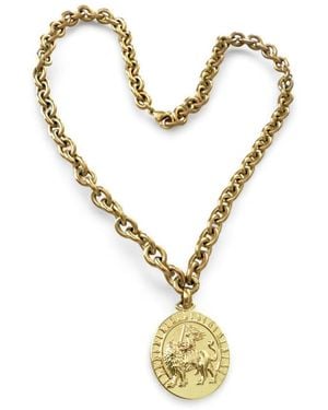 Jagged Halo Jewelry Lion Tamer Pendant Necklace - Metallic