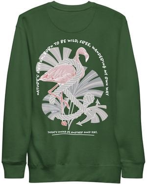 Anchor and Crew Forest Flamingo Another Good Day Cotton Blend Sweatshirt - Green