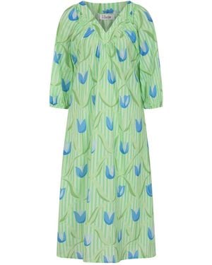 Luella Fashion Cannes Long Cotton Dress - Green