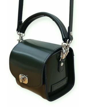 Zatchels Bauble Handmade High Shine Leather Handbag - Black