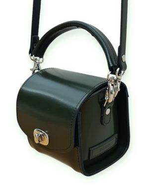 Zatchels Bauble Handmade High Shine Leather Handbag - Black
