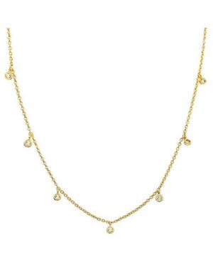 Nazzar Bezel Drop Beaded Necklace - Metallic