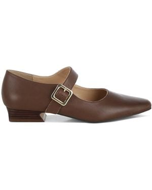 Rag & Co Vernis Genuine Leather Mary Jane Sandals - Brown