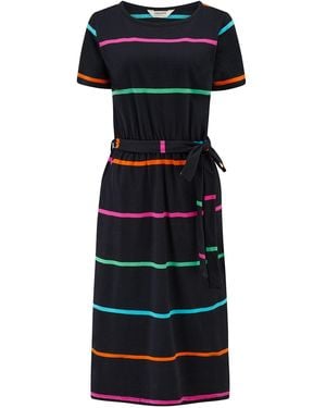 Sugarhill Flissy Jersey Midi Dress, Spaced Eighties Stripe - Black