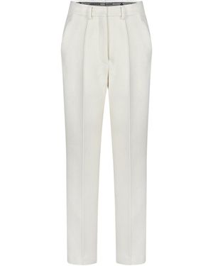 Merlenne Woolen Straight Pants - White