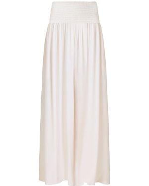 Traffic People Neutrals Cream Tea Aurora Off- Relaxed Wide Leg Pants - White