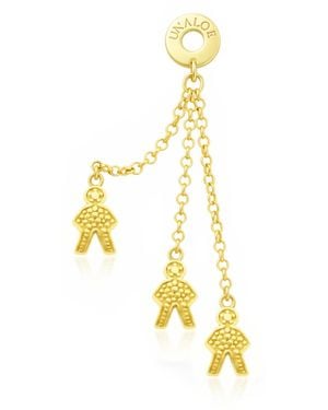 Unaloe Plated Textured Boy Charm Drop Earrings – Contemporary Designer Jewellery For - Metallic