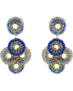 Lavish by Tricia Milaneze Sky Mix Coco Handmade Crochet Earrings - Blue