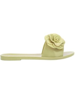 Melissa Babe Petals Flat Slides - Green