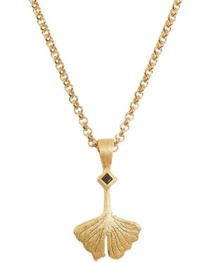 Claire Hill Designs Ginkgo Leaf Charm Necklace - Metallic