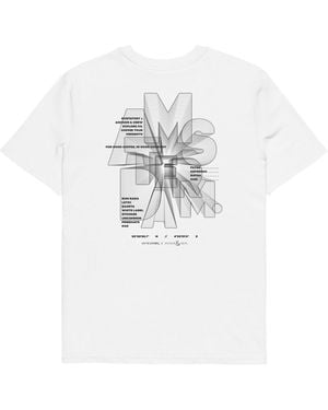 Anchor and Crew Gustatory Amsterdam Coffee Scene Organic Cotton Embroidered T-Shirt - White