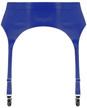 Elissa Poppy Latex Suspender - Blue