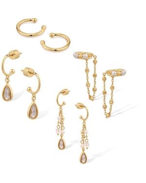 Retro Chic Aeolian Echo Earrings Set - Metallic