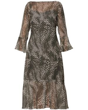 Helen Mcalinden Ezra Leopard Print Dress - Grey