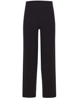 Peraluna Cashmere Blend Straight-Cut Knit Pants - Blue