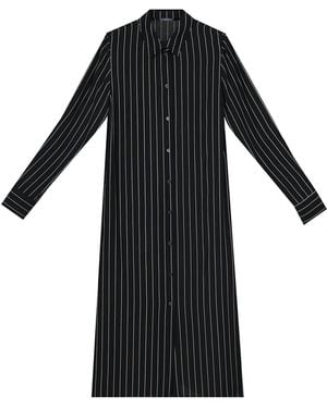InAvati Striped Shirt-Style Dress - Black