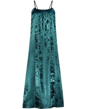 DHARA SHETH DUBAI Shadow Of Sequin Shimmer Spaghetti Strap Maxi Dress With Side Slit - Green