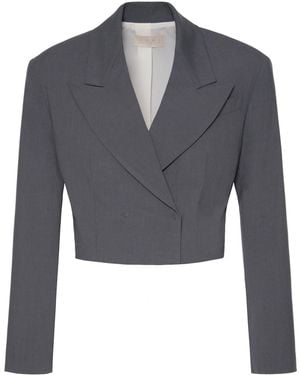 AGGI by HALEWSKI Giorgia Castlerock Short Double Breasted Blazer - Gray