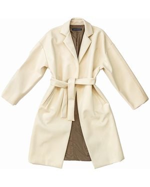 Circular Path Neutrals Vegan Leather Coat - Natural