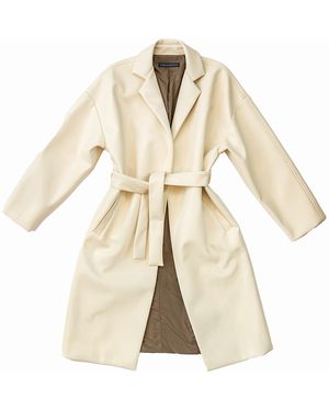 Circular Path Neutrals Vegan Leather Coat - Natural
