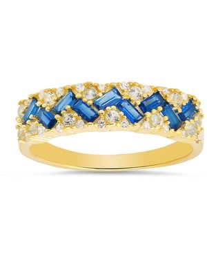 Kylie Harper Baguette-Cut Sapphire Band Ring - Blue