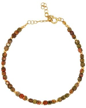 1610Istanbul Aegean Unakite Bracelet - Metallic