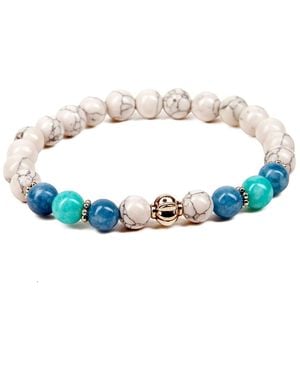 Addicted Zen Handmade Sterling Bracelet With Howlite & Angelite - Blue