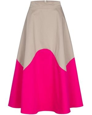 Marianna Déri Midi Skirt With Wave Colourblock - Pink